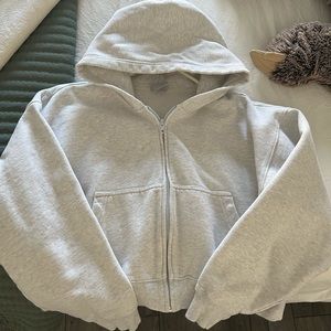 TNA COZY FLEECE BOYFRIEND BOXY ZIP UP HOODIE